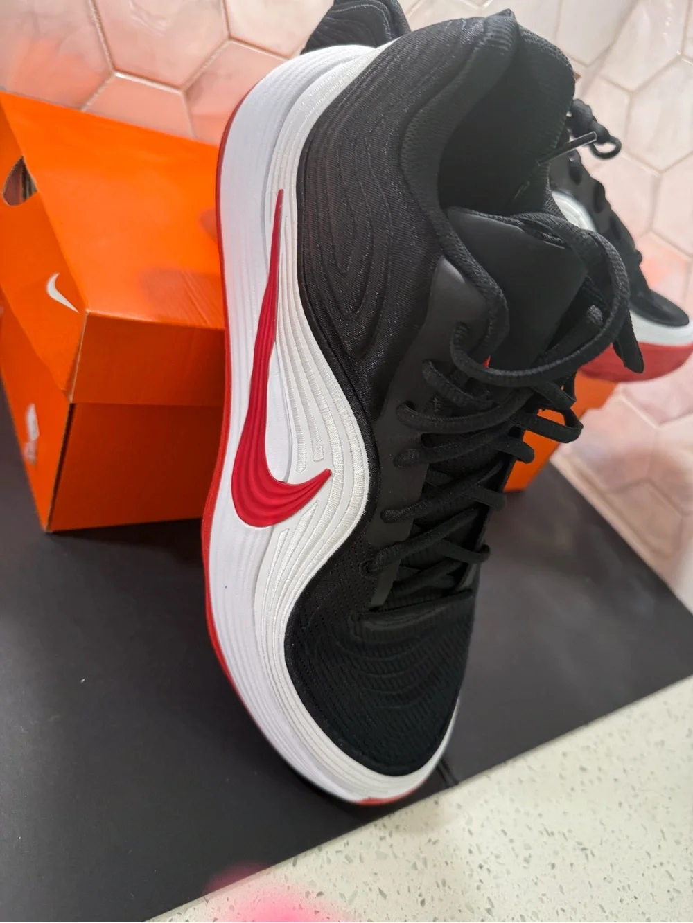 Size 12 - Nike Precision 8 MID Black/White/University Red